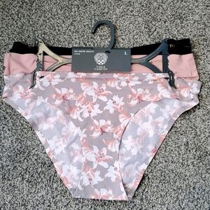 Vince Camuto Bikini Underwear Women's No Show 3pack Black Pink Floral